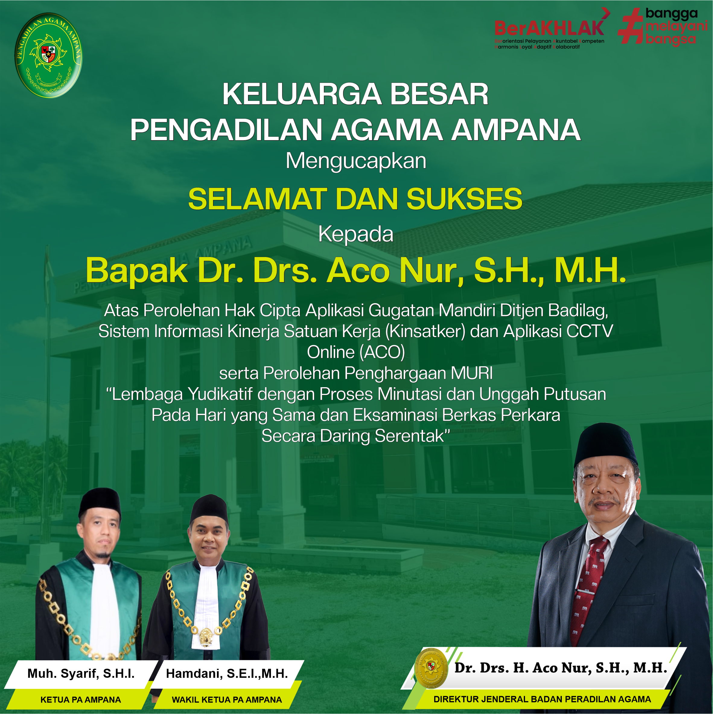 Ucapan Selamat Pak ACO Jadi
