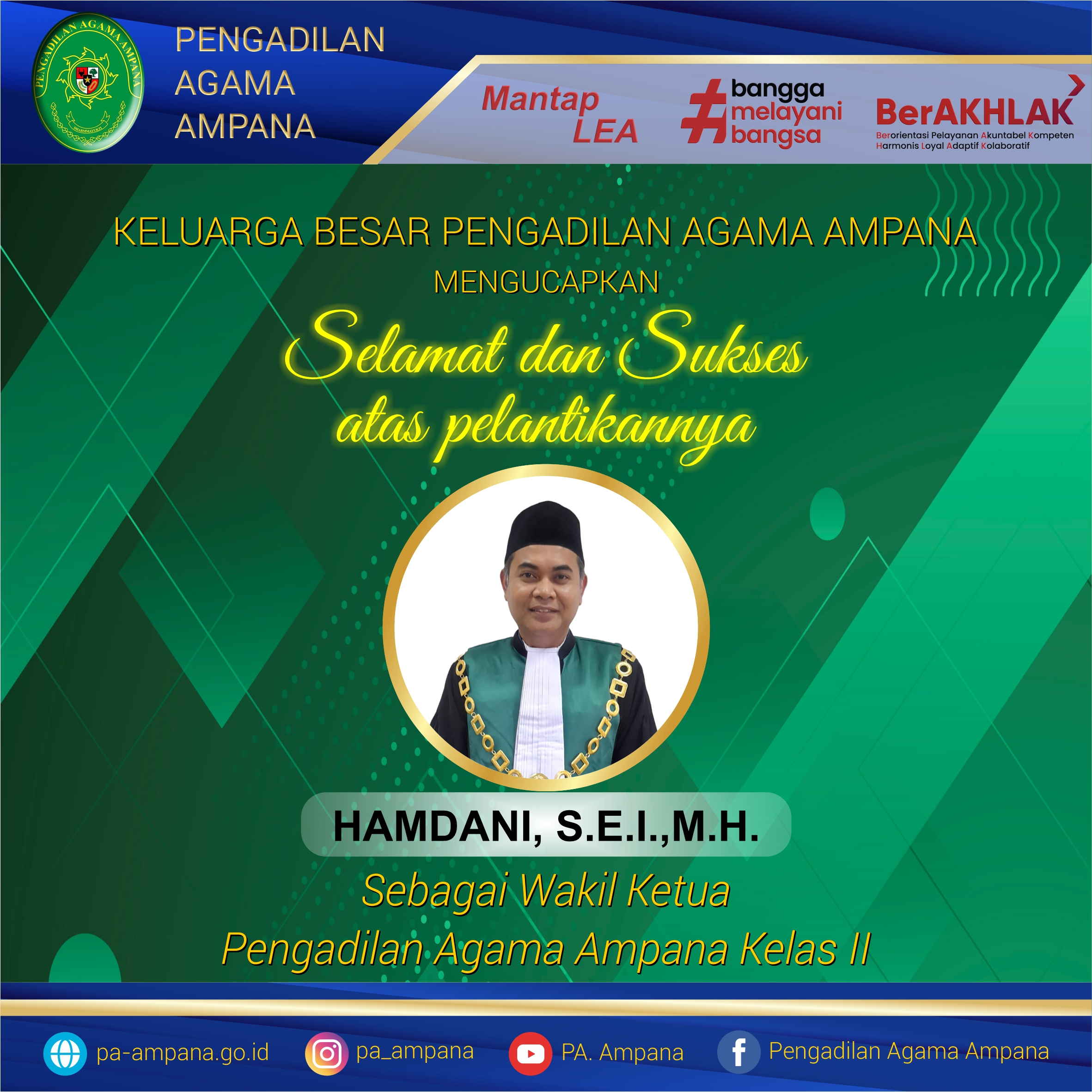 Ucapan Selamat Wakil Ketua Hamdani