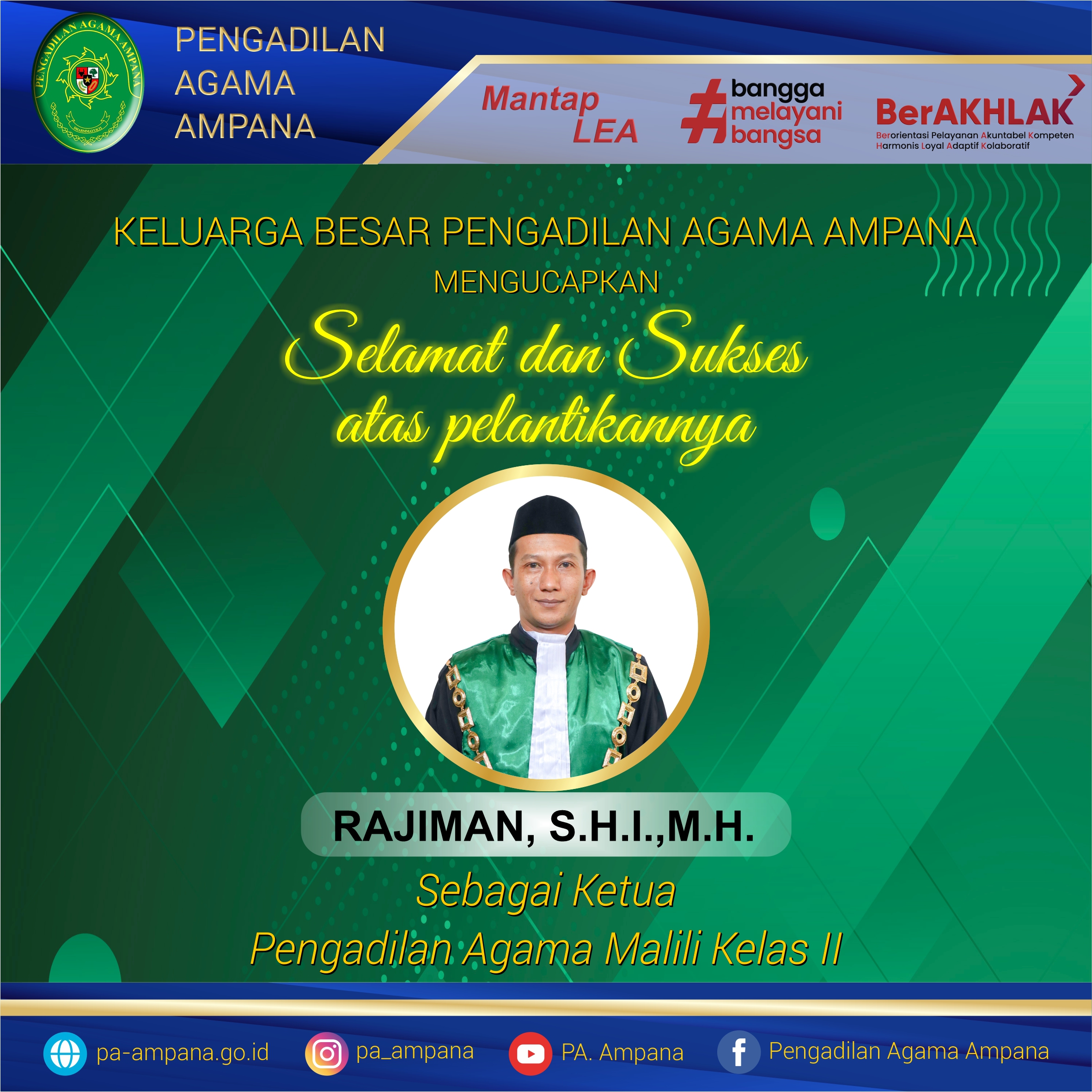 Ucapan Selamat Wakil Ketua Rajiman